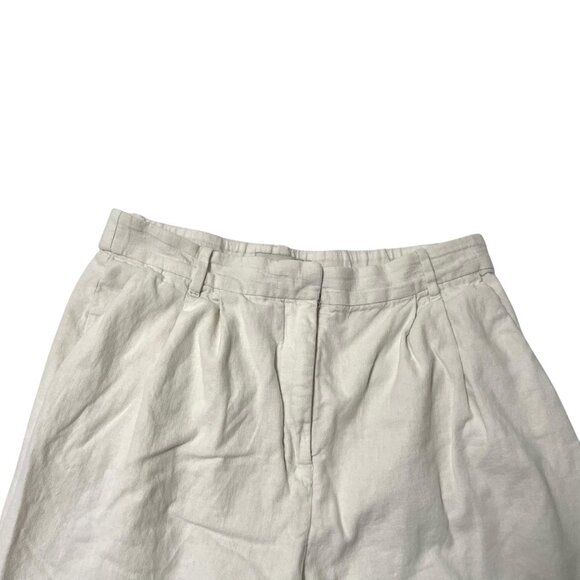 Abercrombie & Fitch Linen Blend Pleated Wide-Leg Pant Trousers White size Medium - Picture 2 of 7